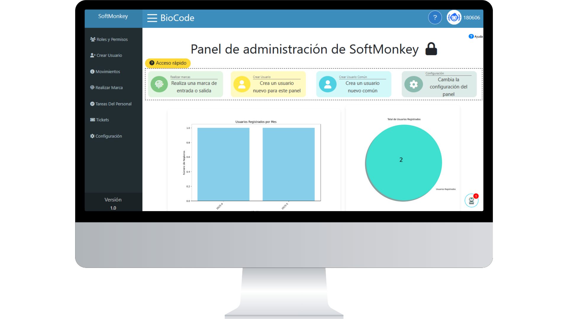 Mockup de BioCode en MacBook